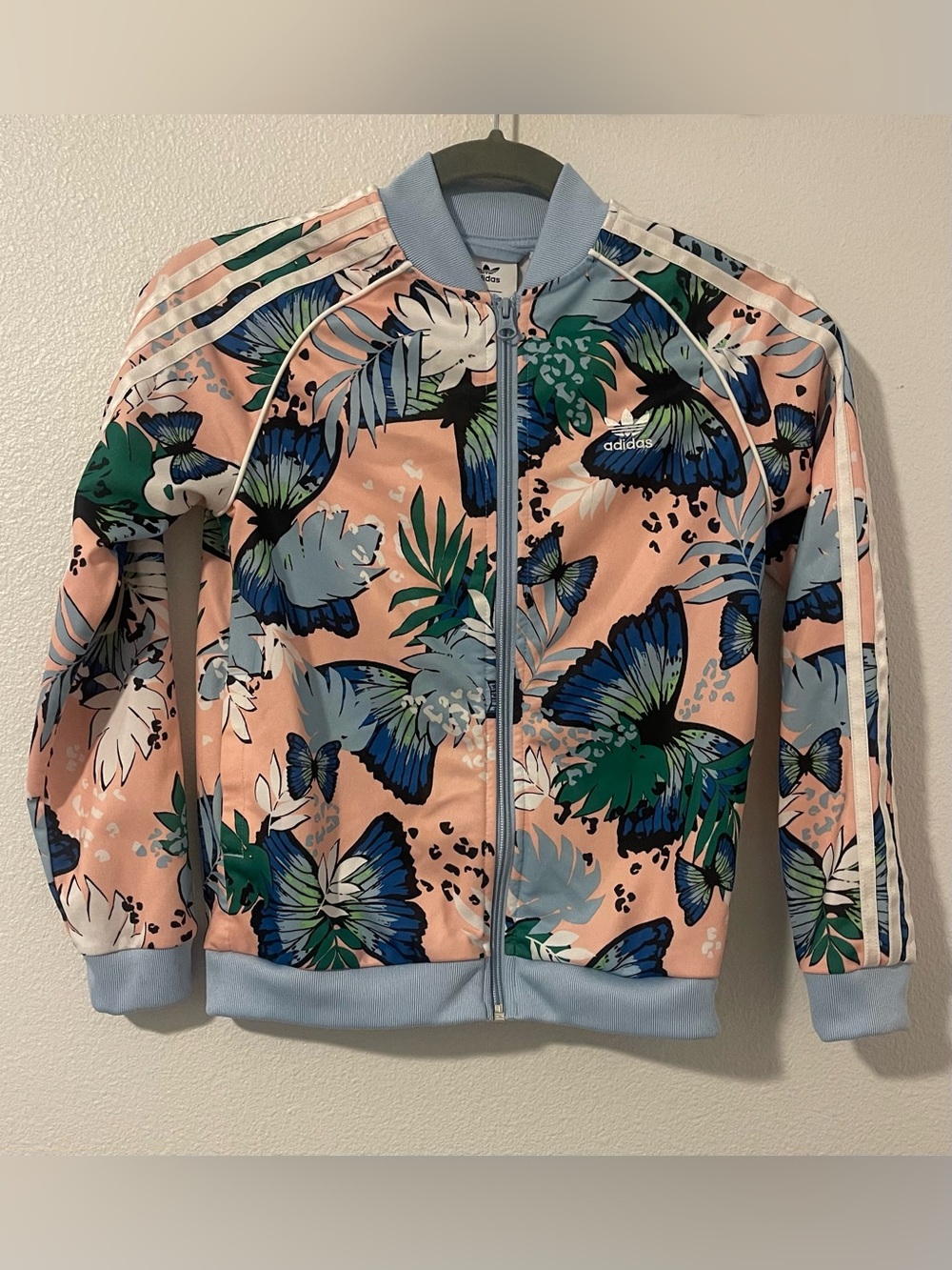 HER Studio London X adidas Pink Floral Butterfly Varsity Track Jacket